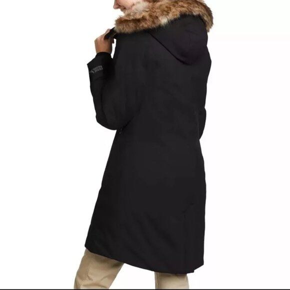 NWT Eddie Bauer Ladies' Waterproof Down Stadium Coat Black Size Small $225 JK622 - Picture 2 of 4
